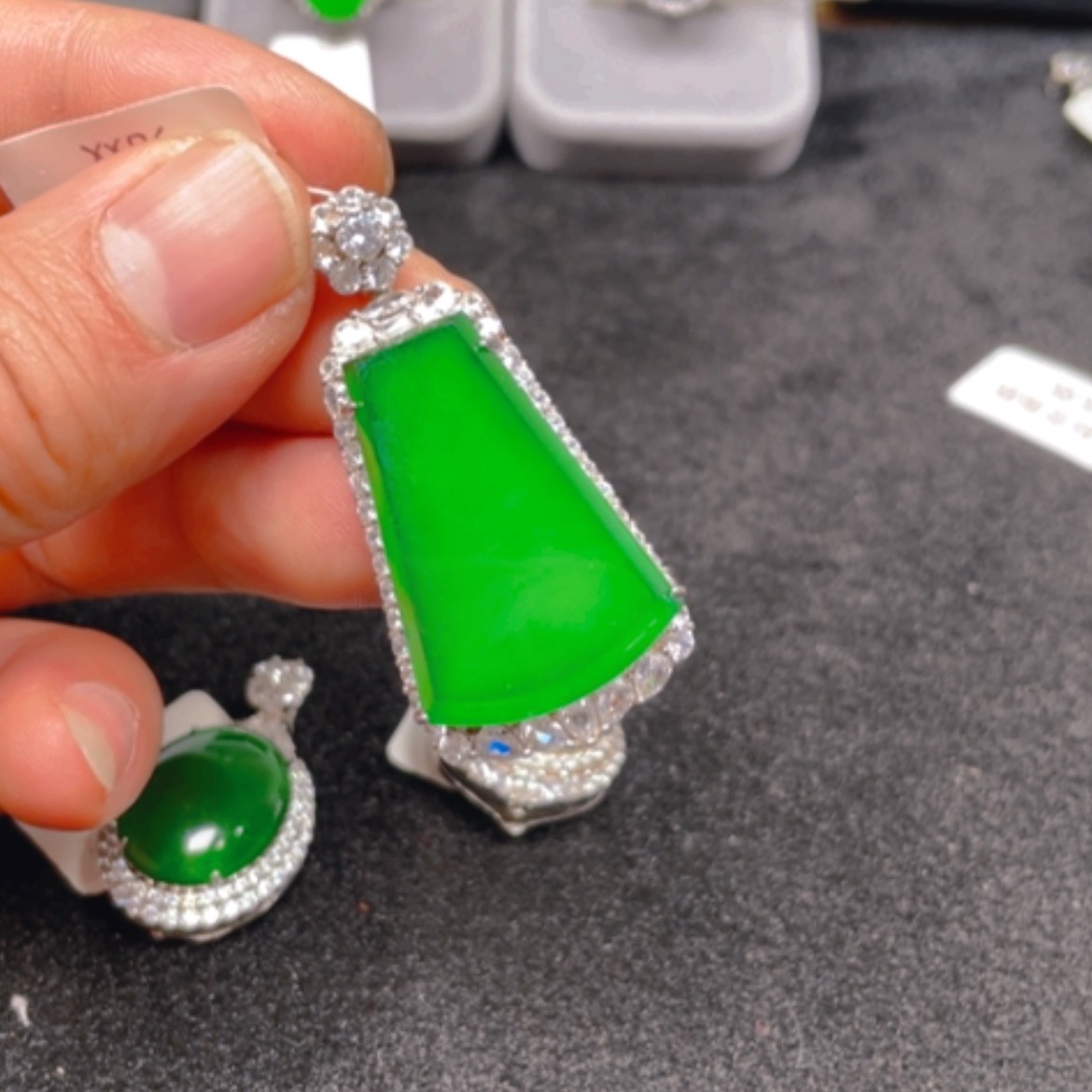 【闪购商品】翡翠颈饰银S925镶嵌吊坠