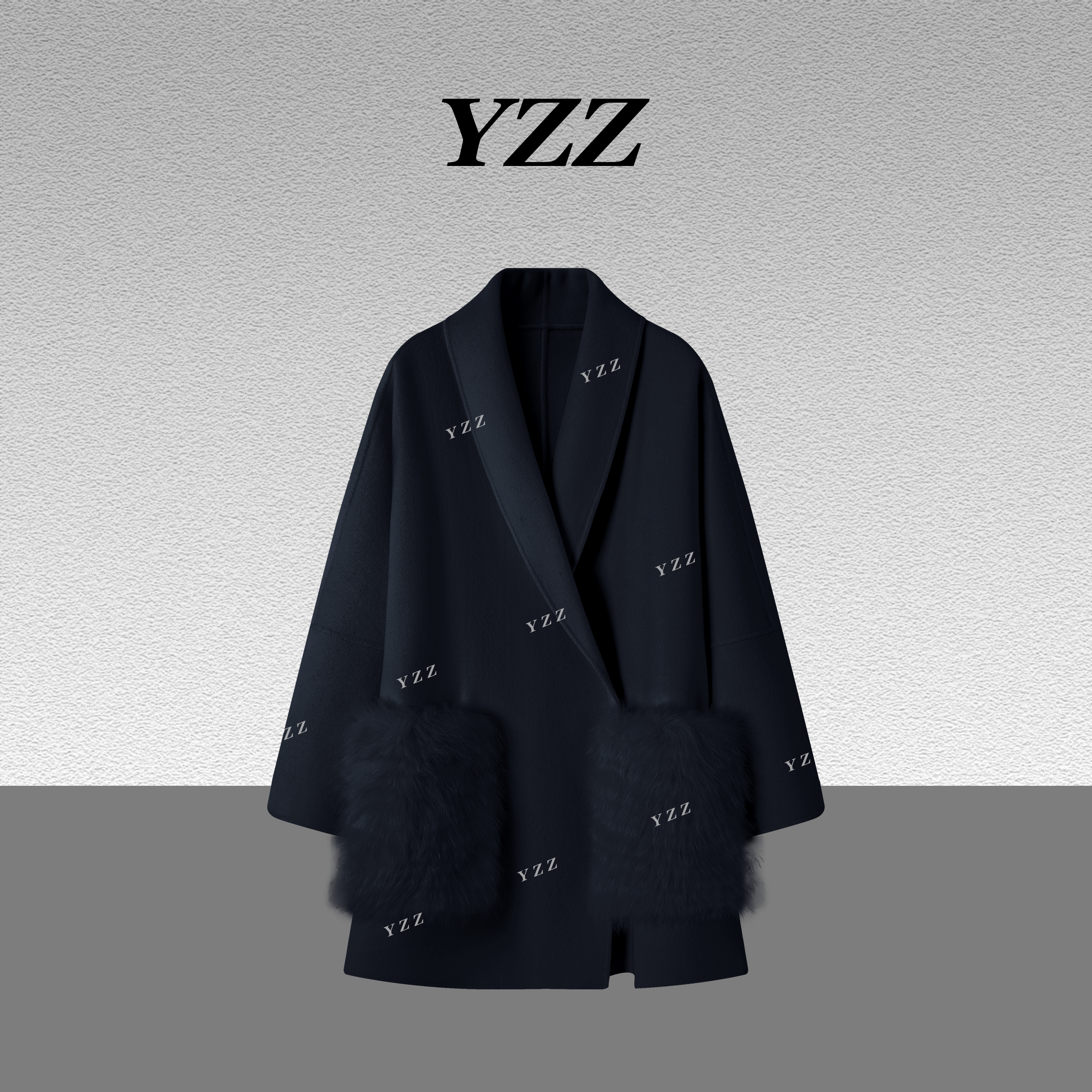 YZZ "云境之织"经典优雅气质羊毛廓形简约秋冬短款毛呢大衣