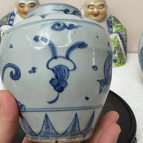 感***慨手工绘画青花罐子