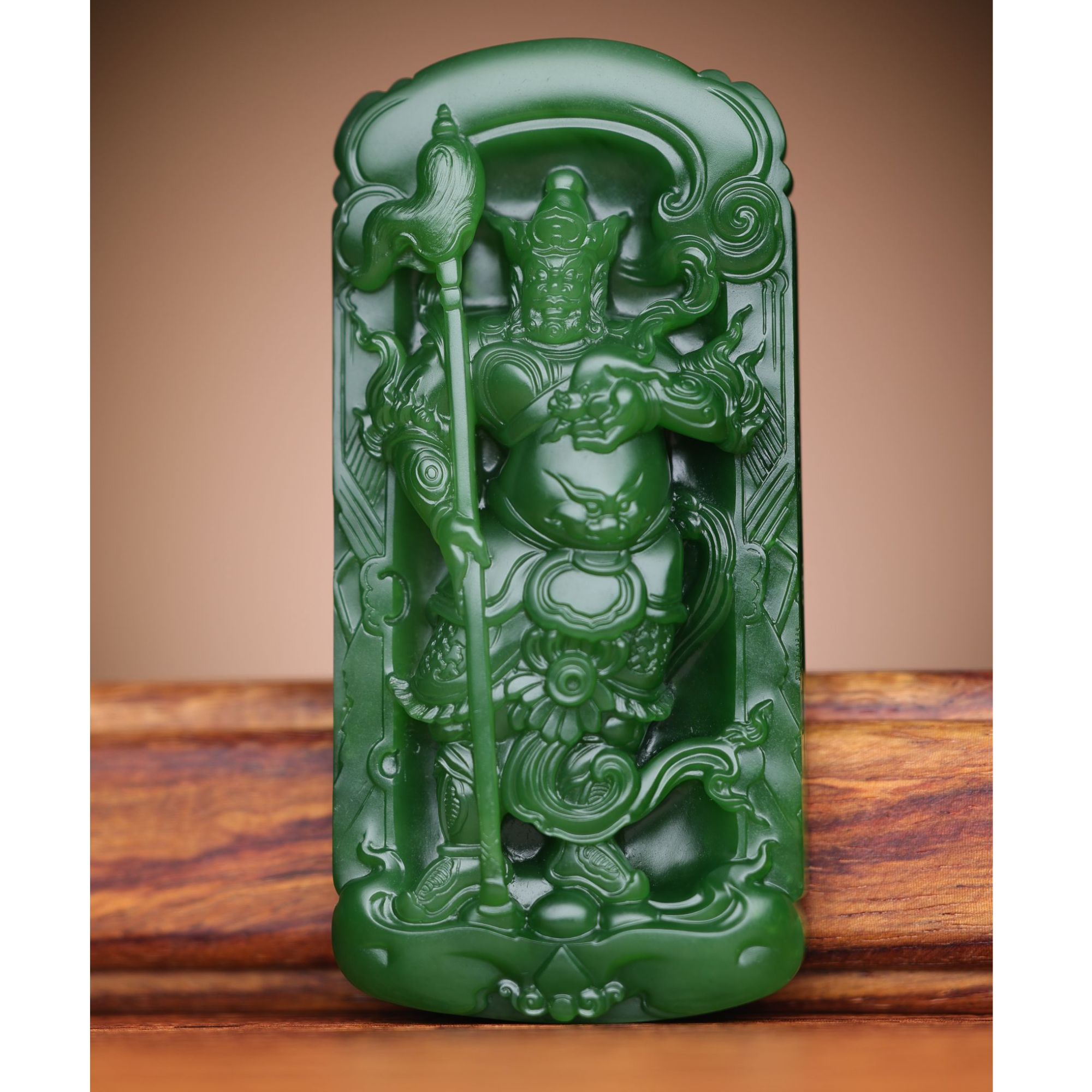 【豫人豫品】 天然和田玉碧玉北多闻天王魔礼红大牌m29