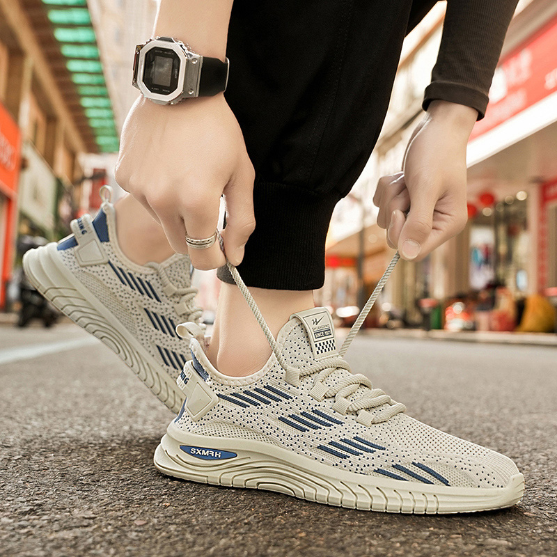 双星男鞋2025新款秋季网面透气网鞋男士运动软底轻便跑步休闲鞋潮