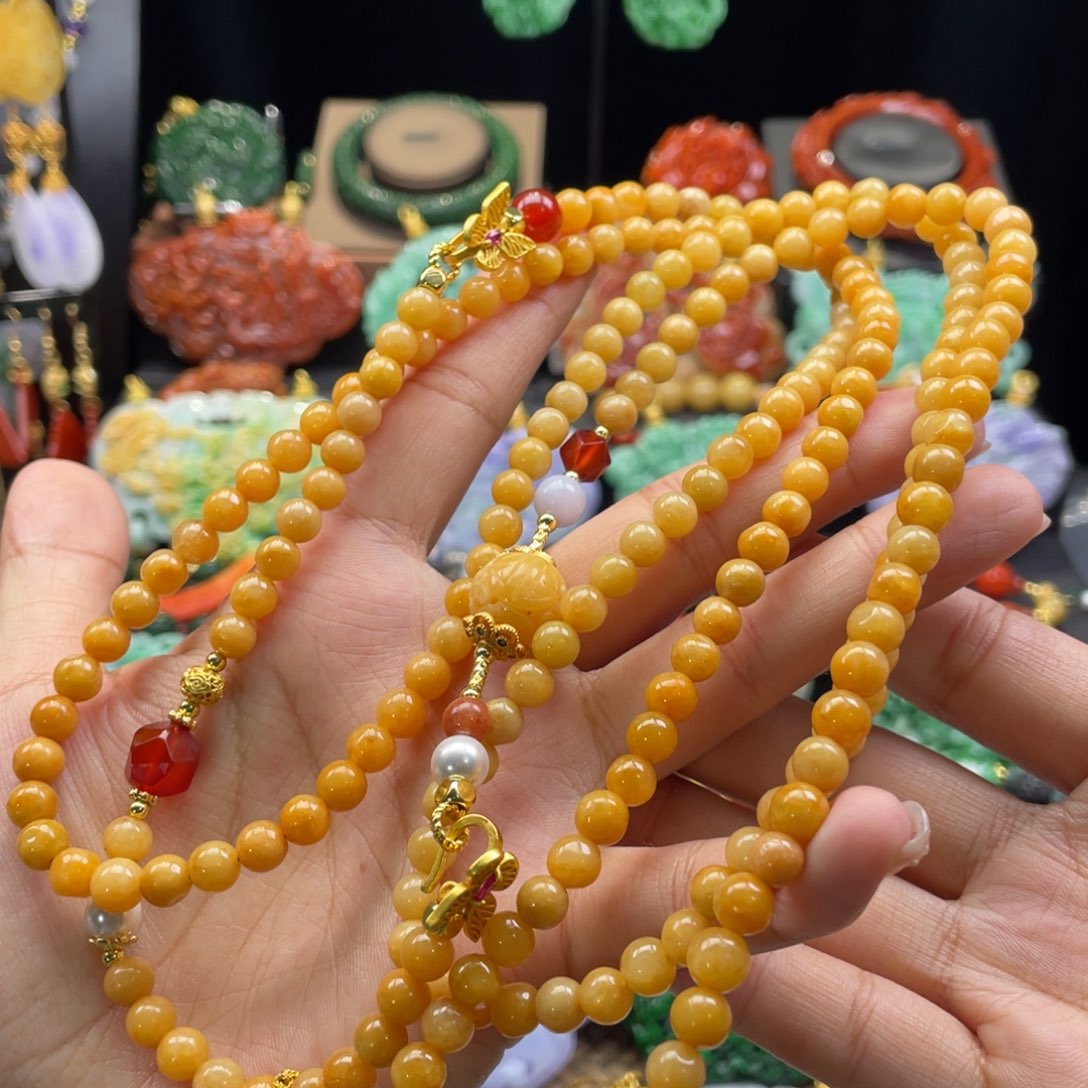 翡翠颈饰未镶嵌代编织