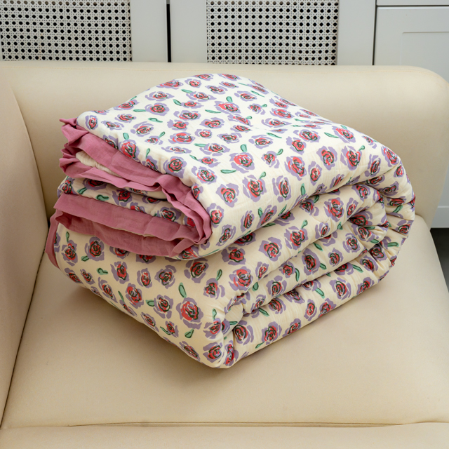 【京会社】纯棉邹邹纱150*200红玫瑰