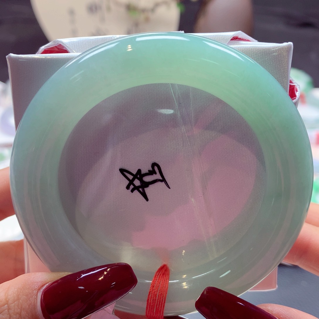 翡翠手镯未镶嵌胖圆21号66