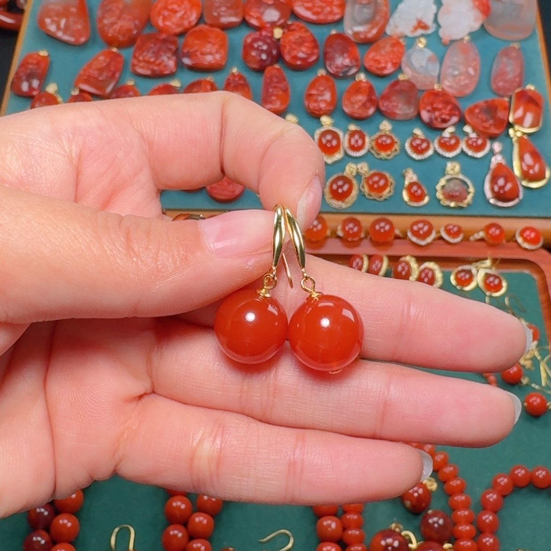 南红玛瑙南红12+银S925镶嵌