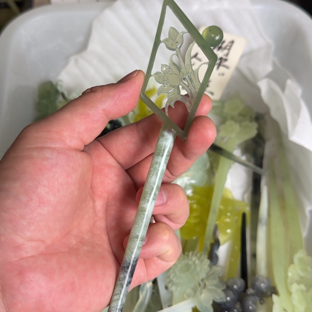 岫玉发饰未镶嵌明君玉簪贼拉好看