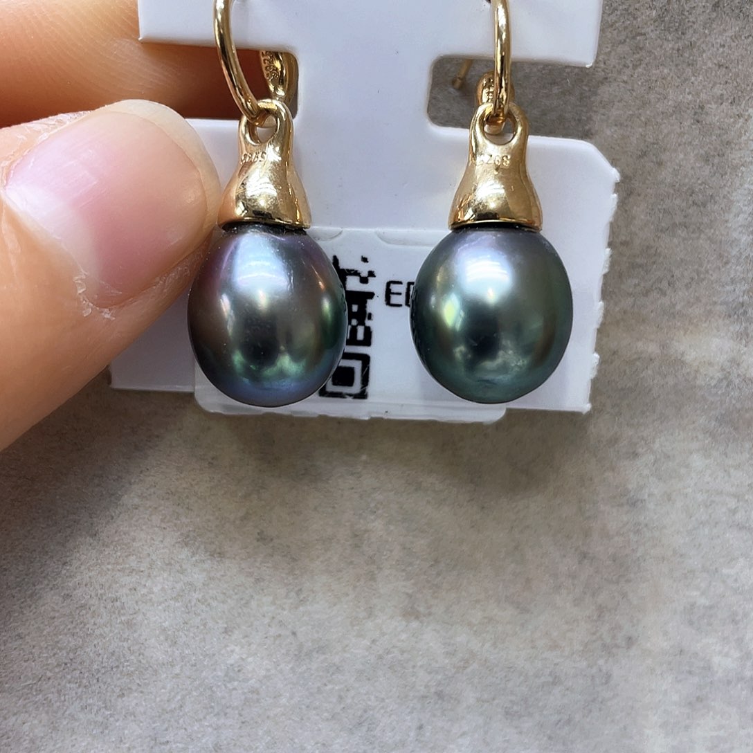 海水珍珠耳饰银S925镶嵌