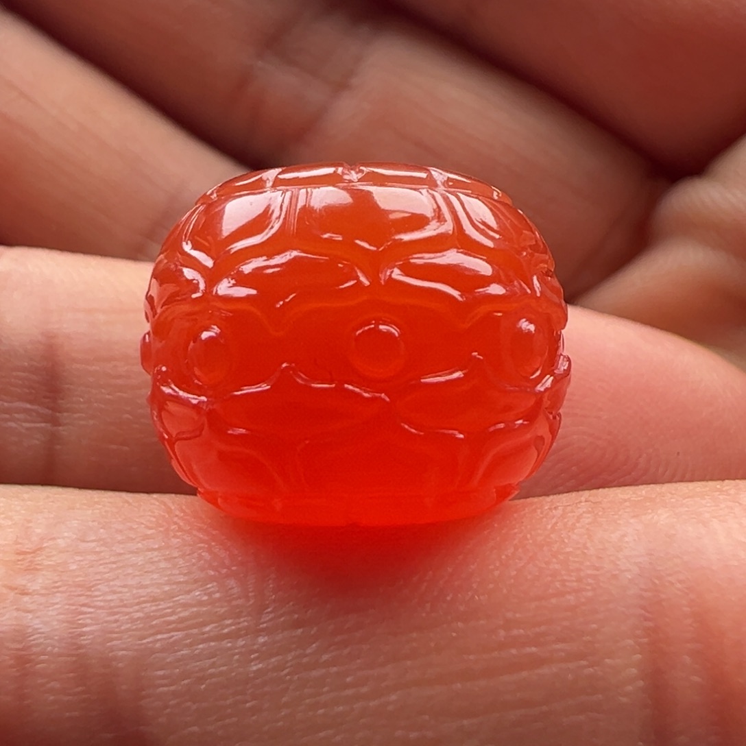 南红玛瑙祥云墩子17x13.6未镶嵌