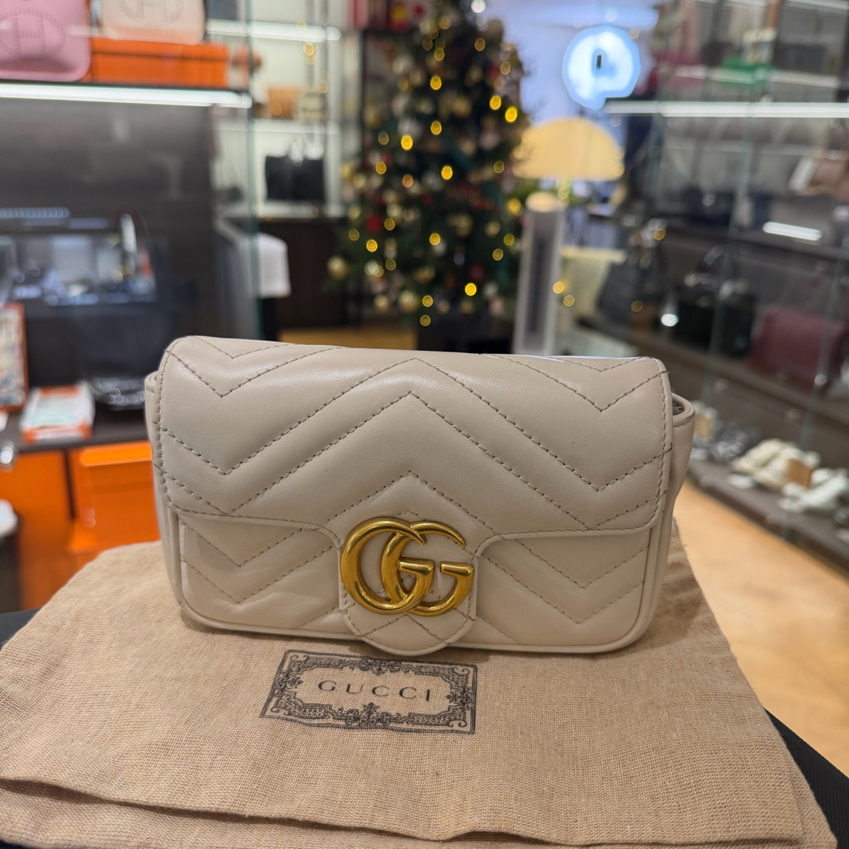 95新 GUCCI/古驰  18547711/KIKIFIFI/马蒙mini斜挎包