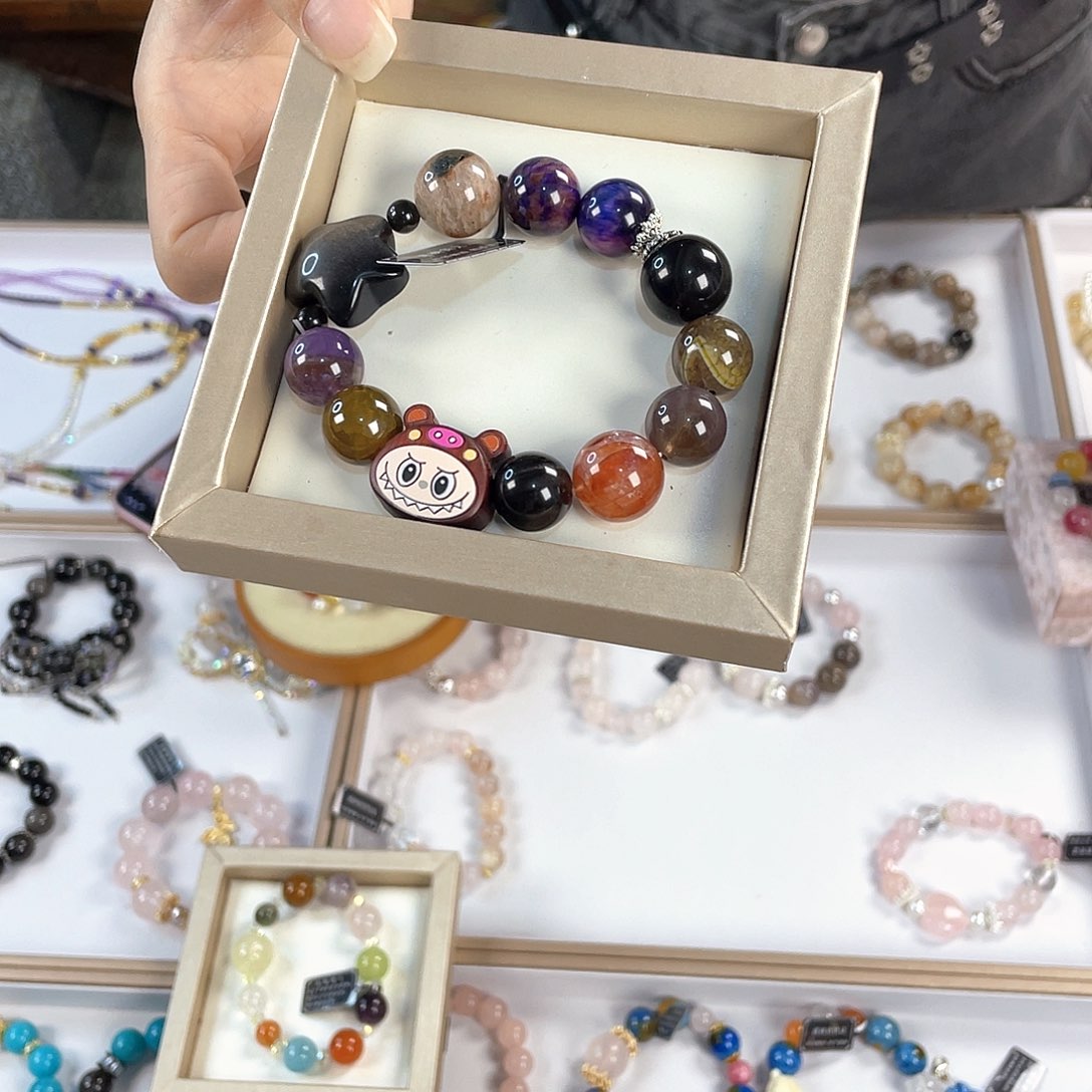 水晶手链银S925镀金镶嵌