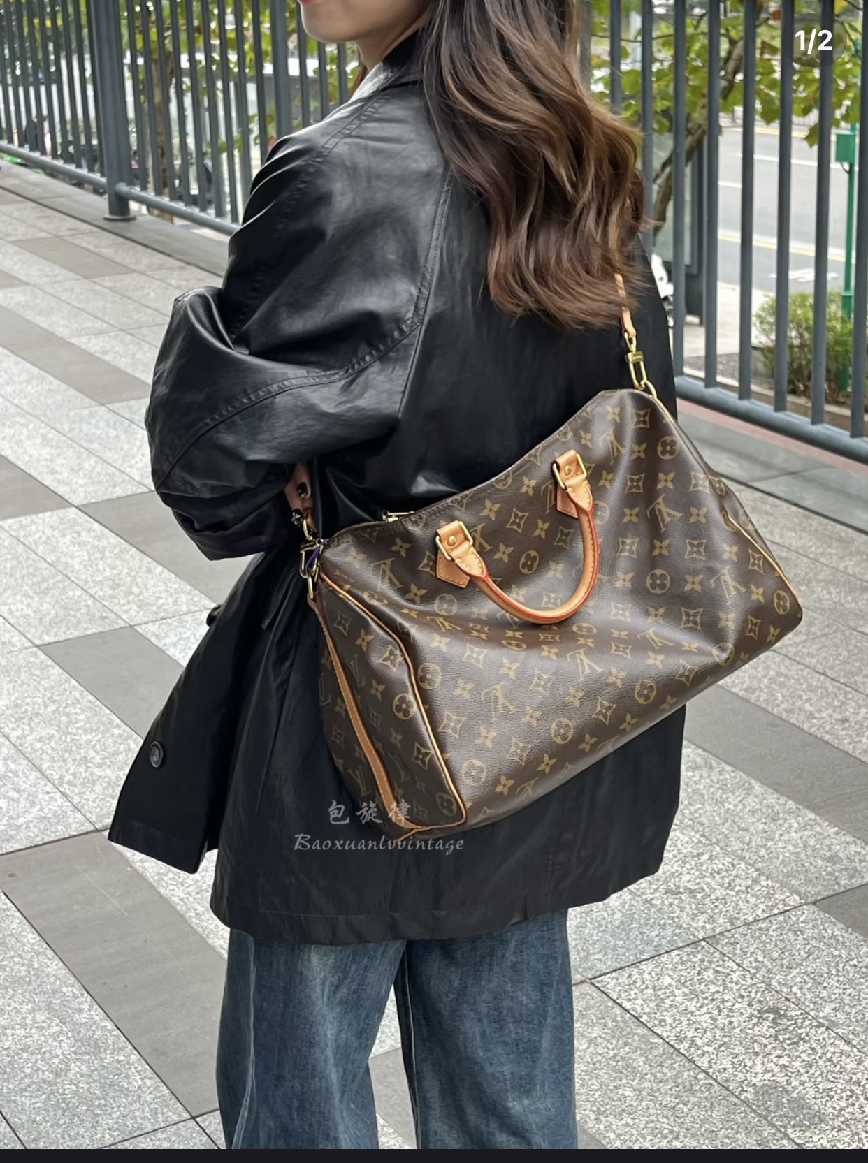 95新 LouisVuitton/路易威登 lv  speedy 35肩带款/JJZK