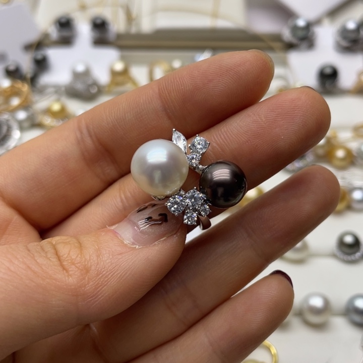 海水珍珠戒指银S925镶嵌