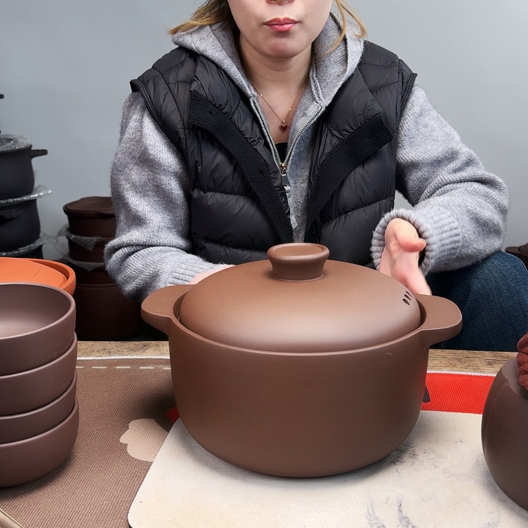 紫砂砂锅3.5升正品无暇