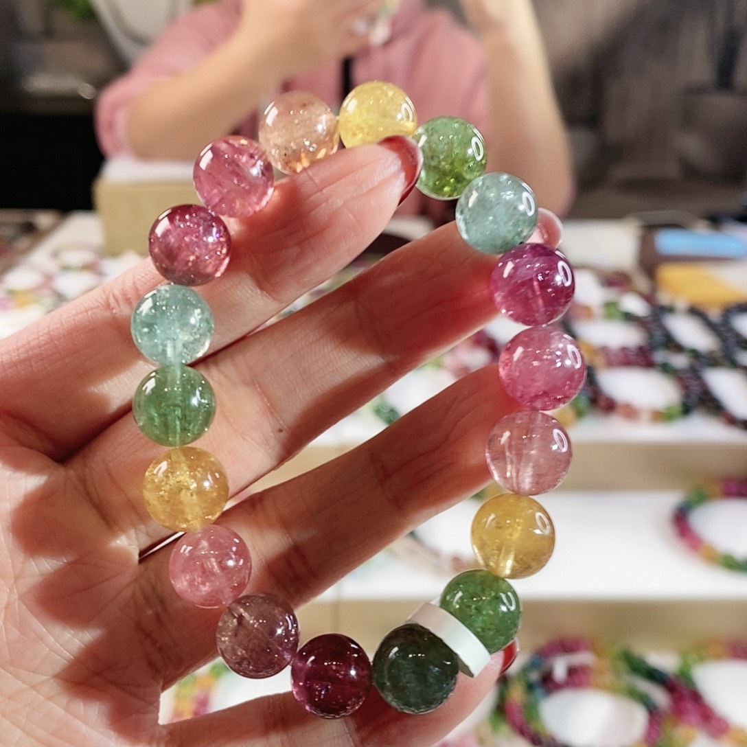 碧玺手串未镶嵌G2246单圈颜色微差