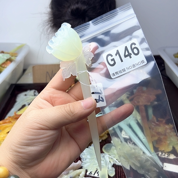 蛇纹石玉合金发饰美**空