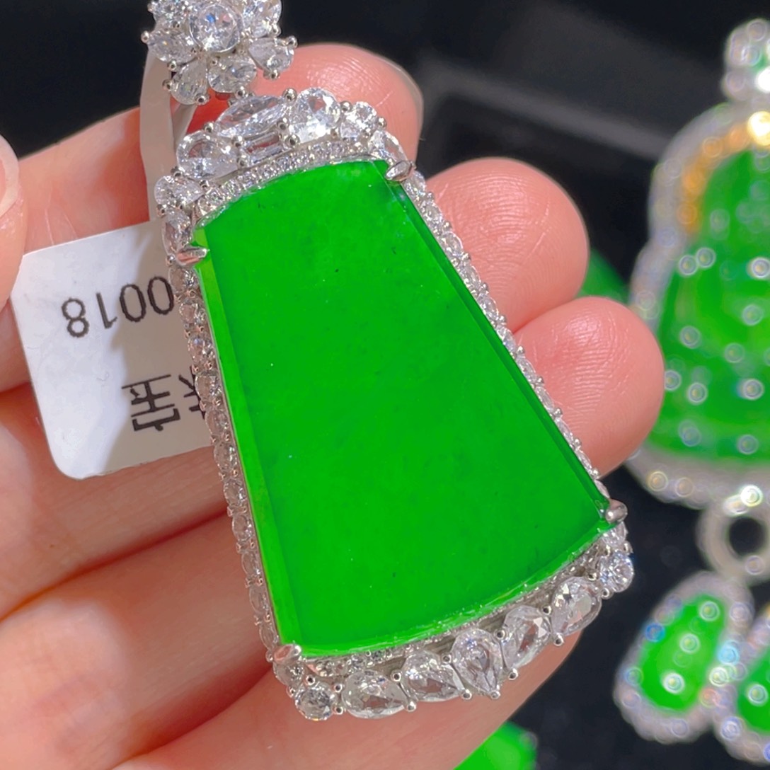 翡翠吊坠(不含链)银S925镶嵌