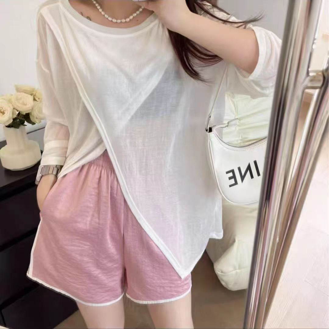 新款运动女宽松夏季休闲外穿夏季百搭高腰A字辣妹热裤跑步外穿