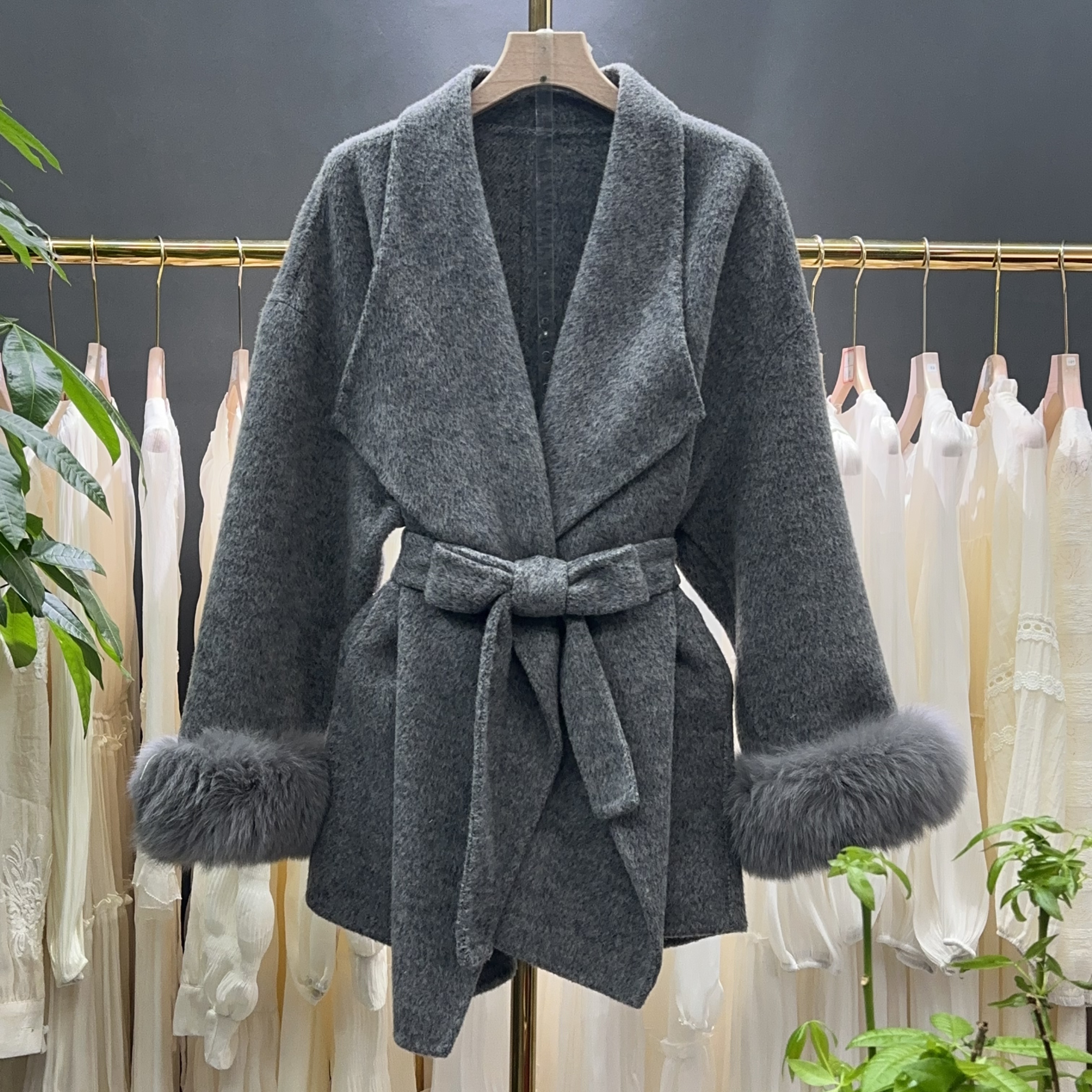 【A9336】毛呢大衣外套女2025秋冬新款时尚简约百搭毛呢外套