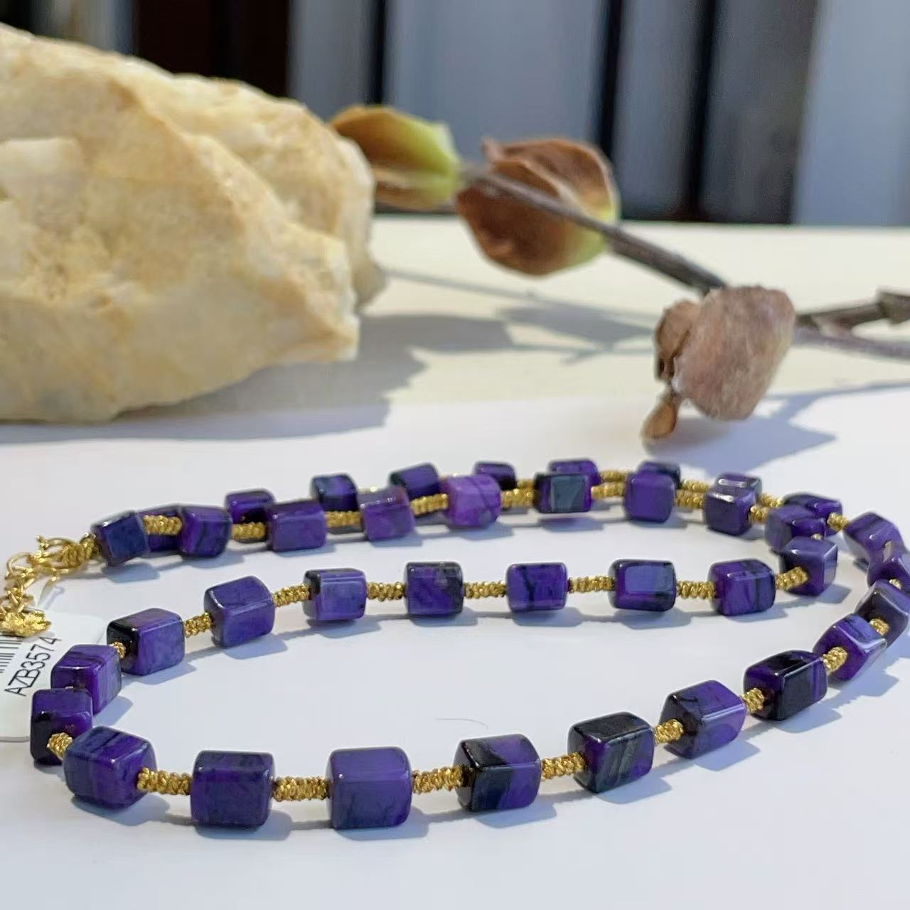 舒俱来樱花紫素项链/18k/40cm/4mm/AZB3574/编码多样性