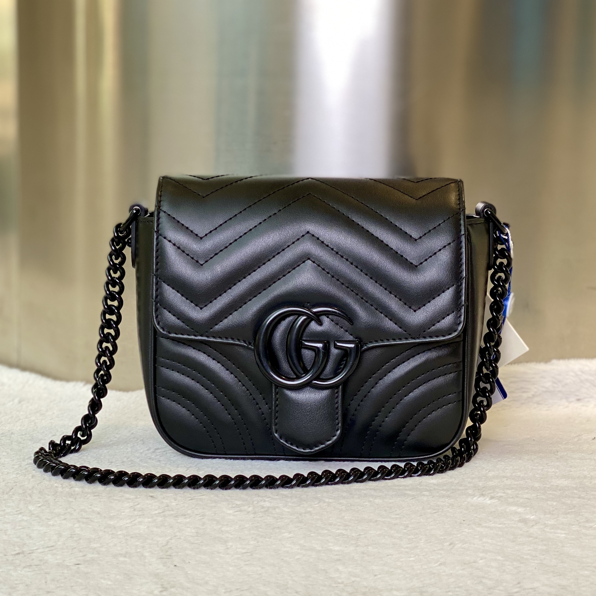 99新 GUCCI/古驰 古有98新古驰马蒙方胖子斜挎包4975