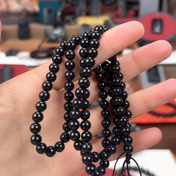 大***海和田玉未镶嵌手串卡6，108颗羊脂级98墨