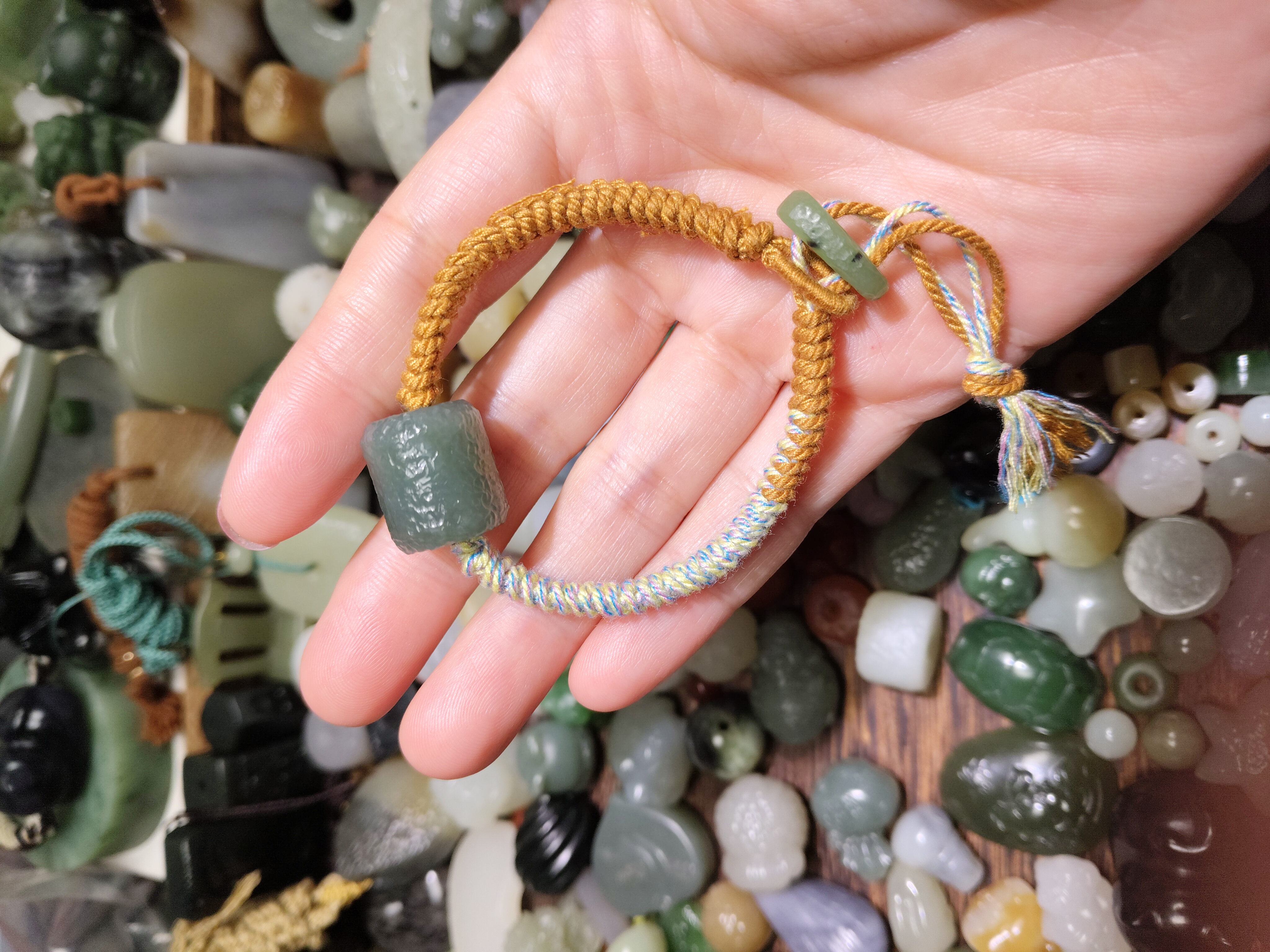 和田玉路路通手链