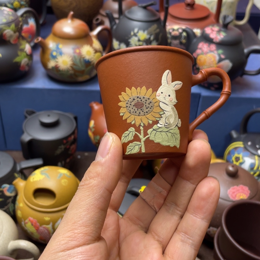 茶杯红泥紫砂主人杯80cc