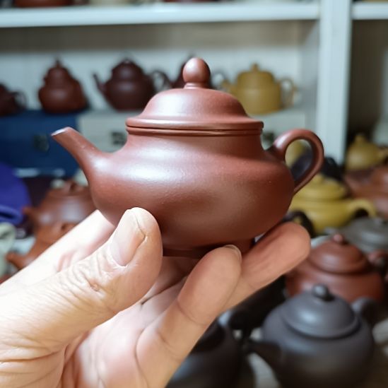 紫砂茶壶原矿清水泥霖月170cc半手工