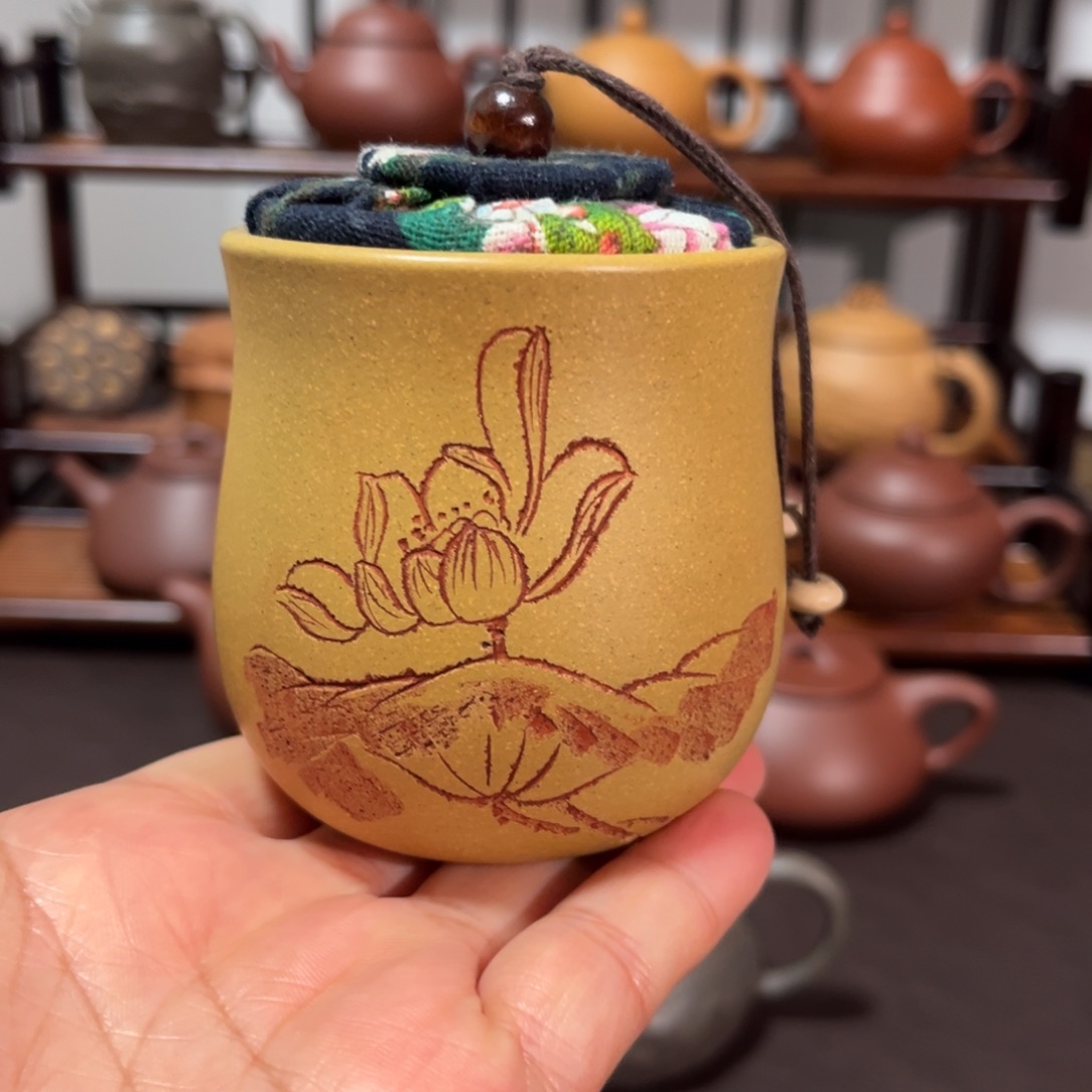 紫砂茶叶罐段泥醒茶罐