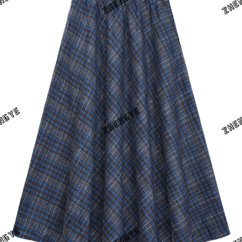 【GG专属】2025秋冬百搭A字格纹复古半身裙高腰设计显瘦D8270