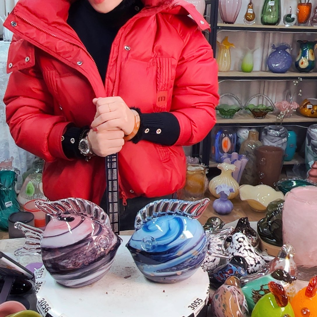 大鱼一对家悦琉璃工艺品福利