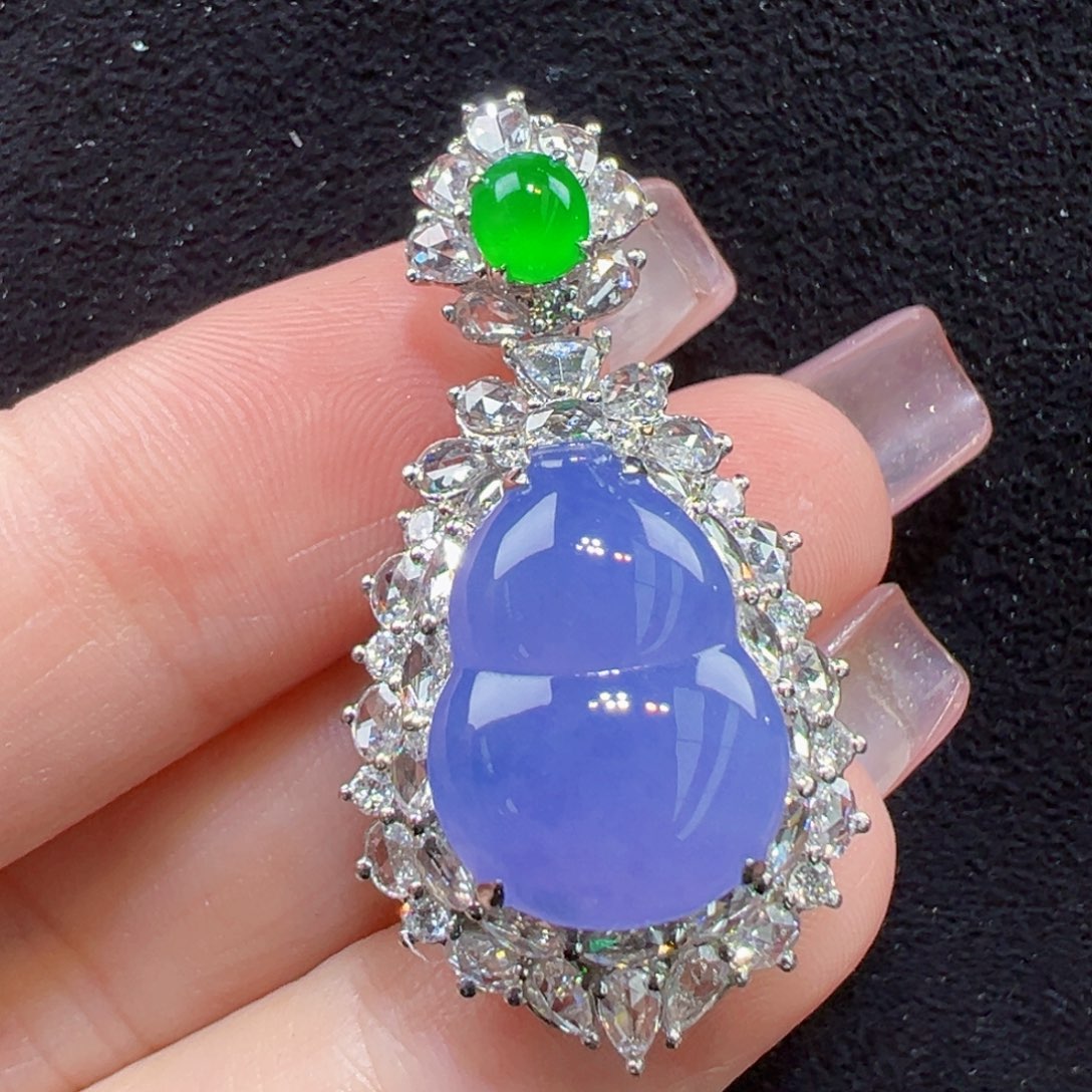 翡翠18K金镶嵌吊坠(不含链)吊坠