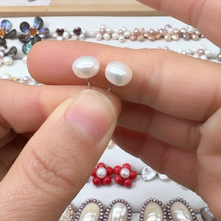 淡水珍珠发饰银S925镶嵌