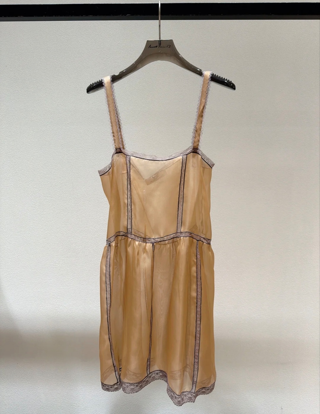 现货【吊带叠穿透视连衣裙】小众设计冬款法式复古宽松吊