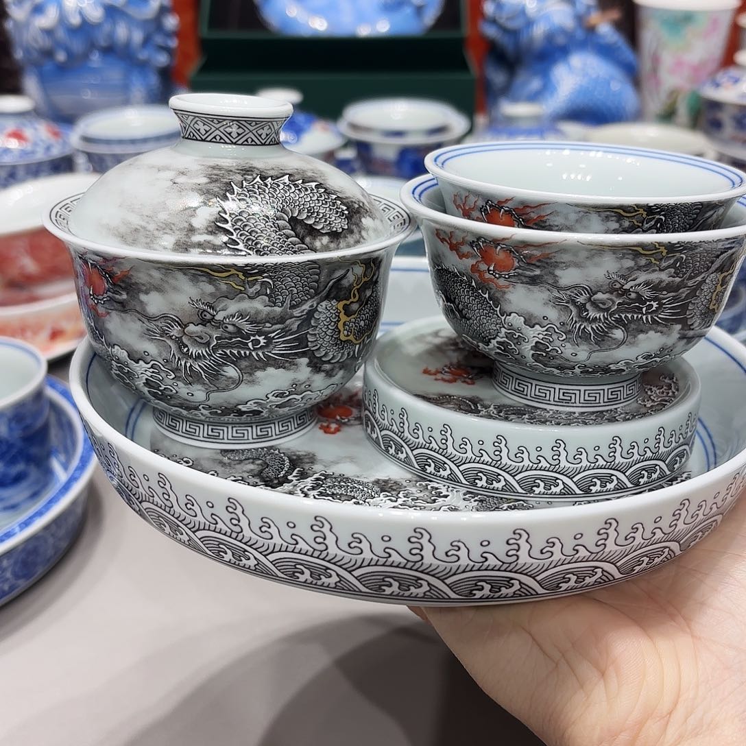 盖碗蜗****)景德镇高温茶具