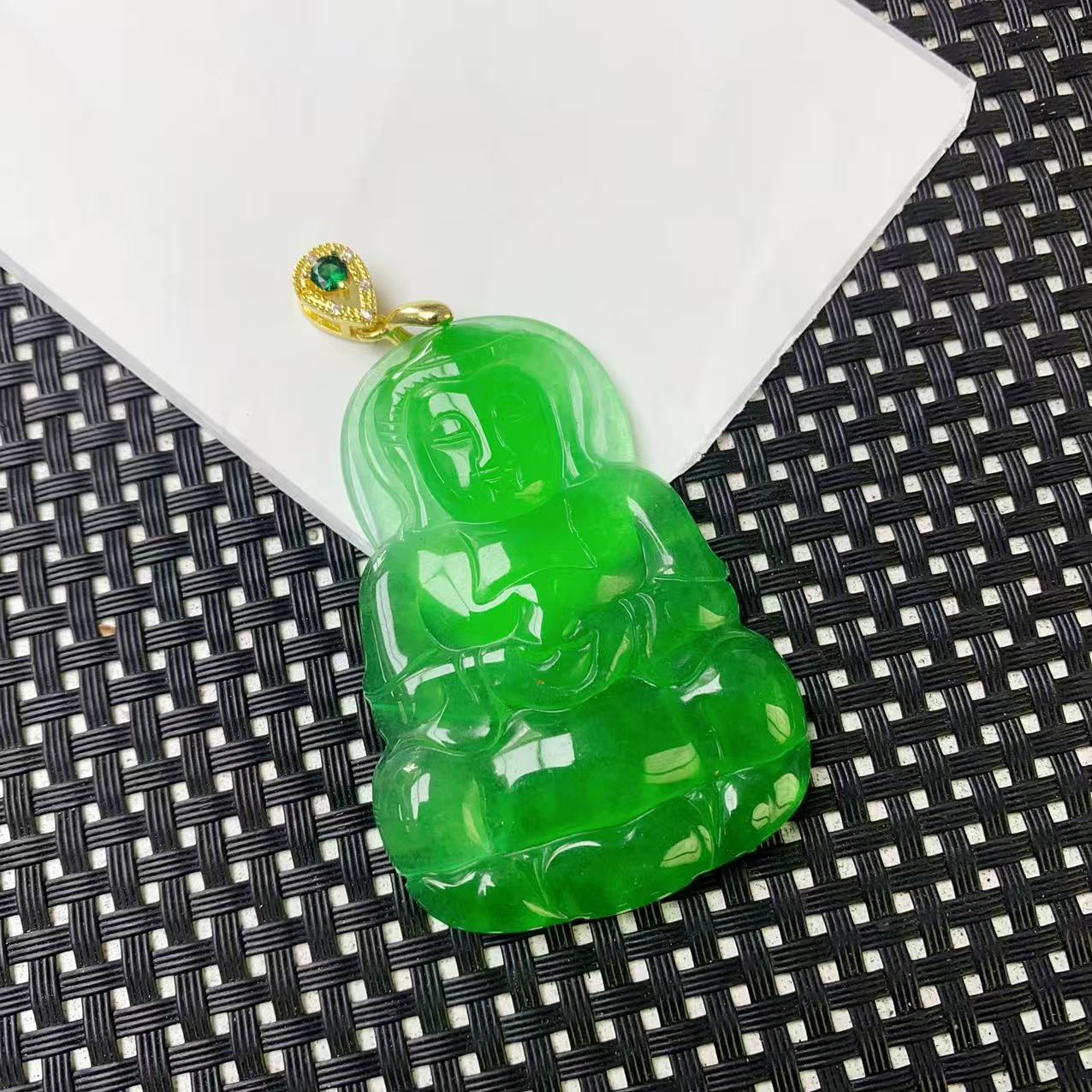 [小石]A1513透绿观英吊坠