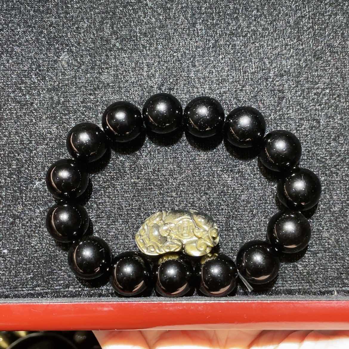 【闪购商品】黑曜岩未镶嵌手串快***孩