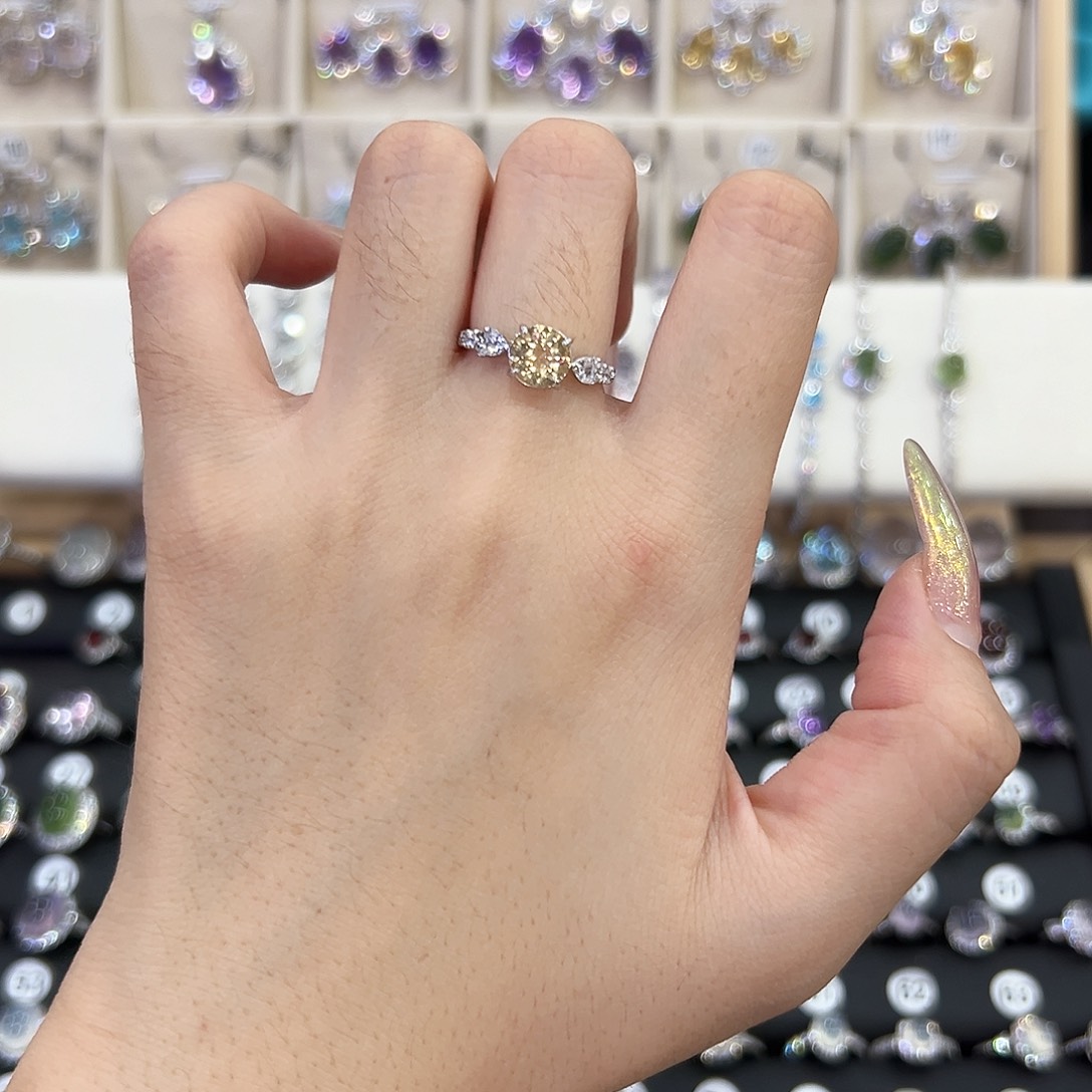 水晶戒指银S925镶嵌