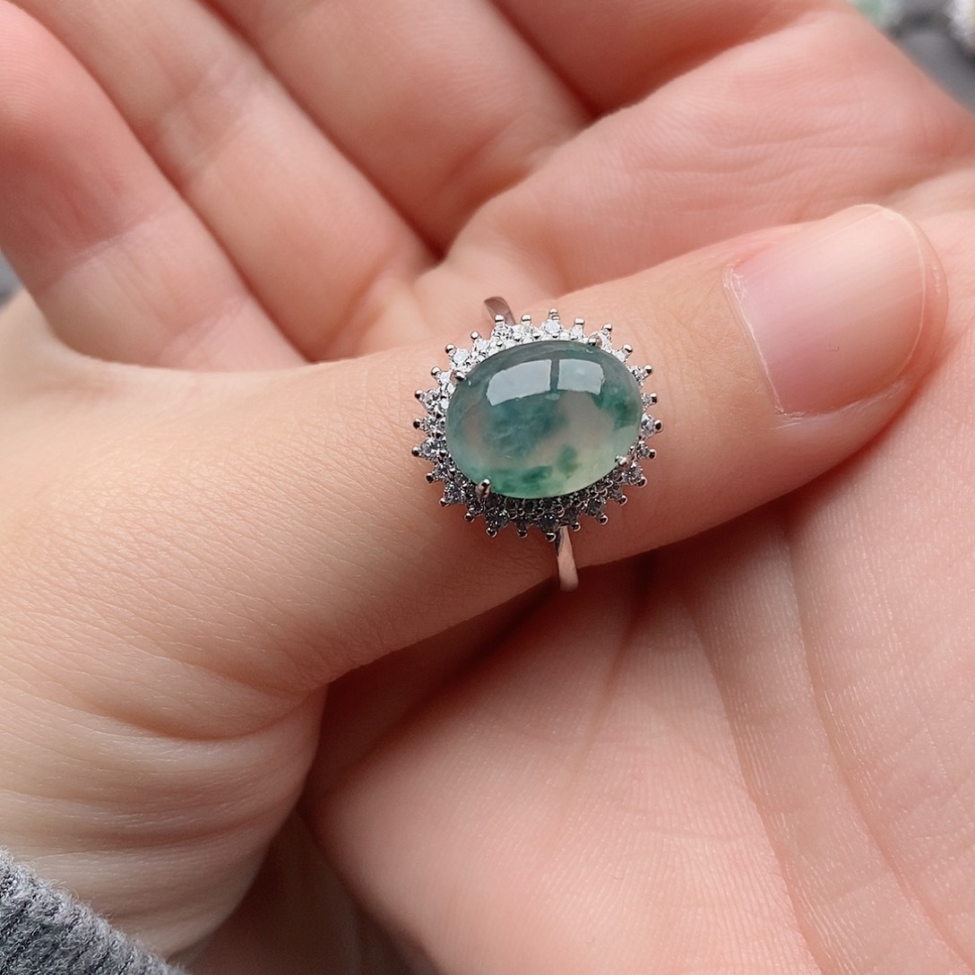 银S925镶嵌戒指翡翠铃***当111111