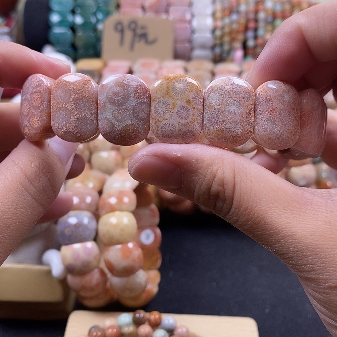 硅化珊瑚（珊瑚玉）未镶嵌手牌  上新 15