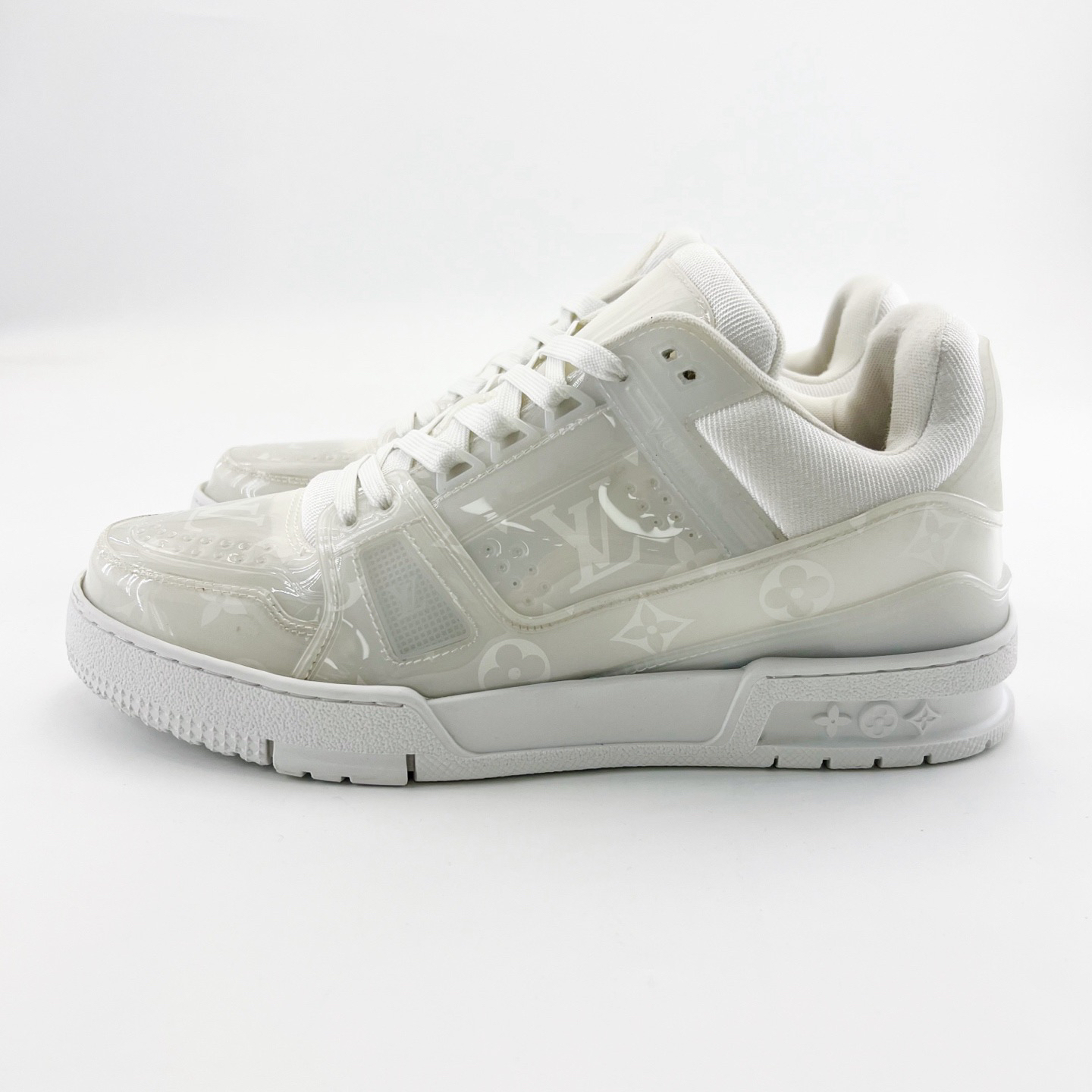 95新 LouisVuitton/路易威登 41码/白色PVCTrainer板鞋/15574777