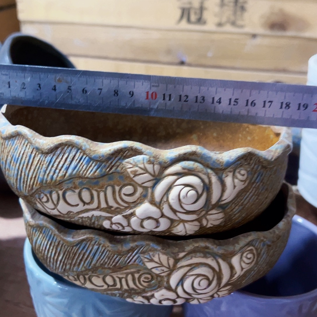 有孔外贸尾单陶瓷花盆凑单10米包邮