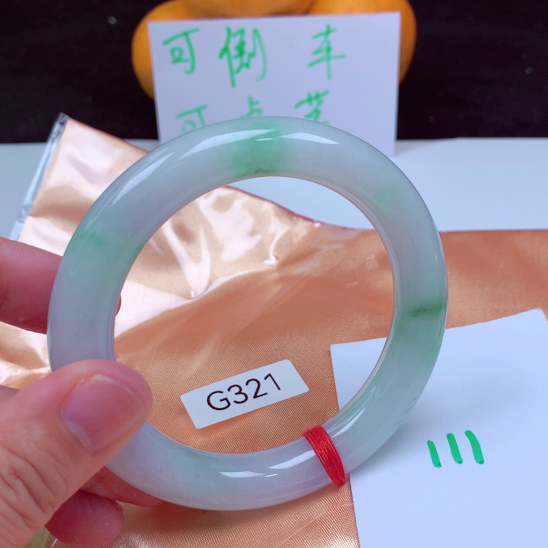 未镶嵌手镯翡翠缅甸天然A货翡翠手镯58.1圆条