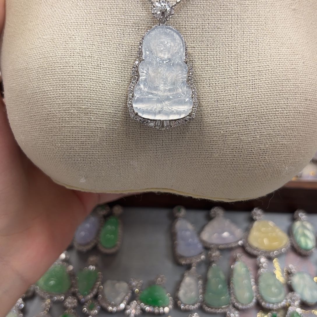 ****a翡翠银S925镶嵌吊坠(不含链)