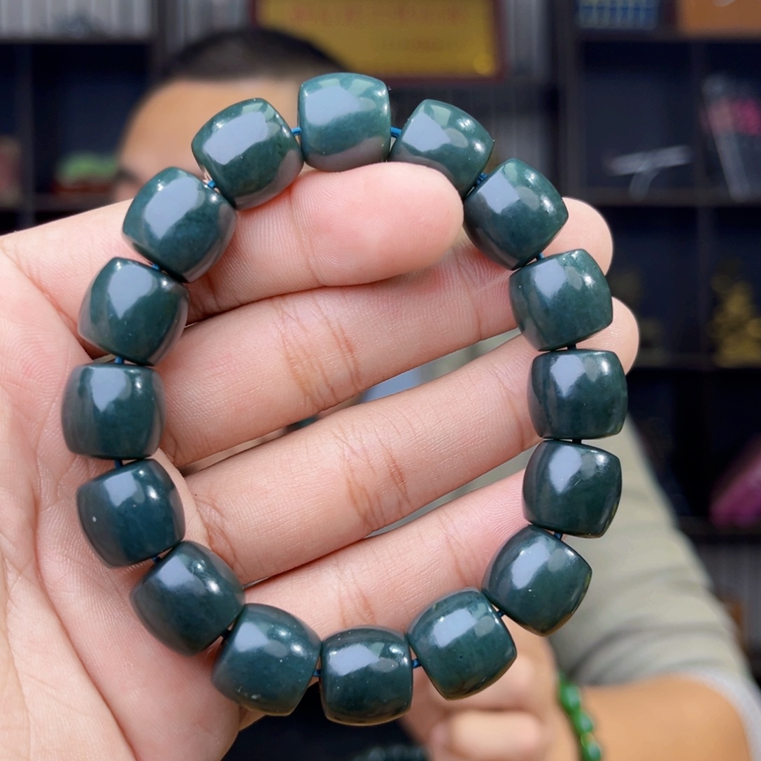 和田玉未镶嵌手串天然和田玉新疆塔县后八矿沙枣青卡14