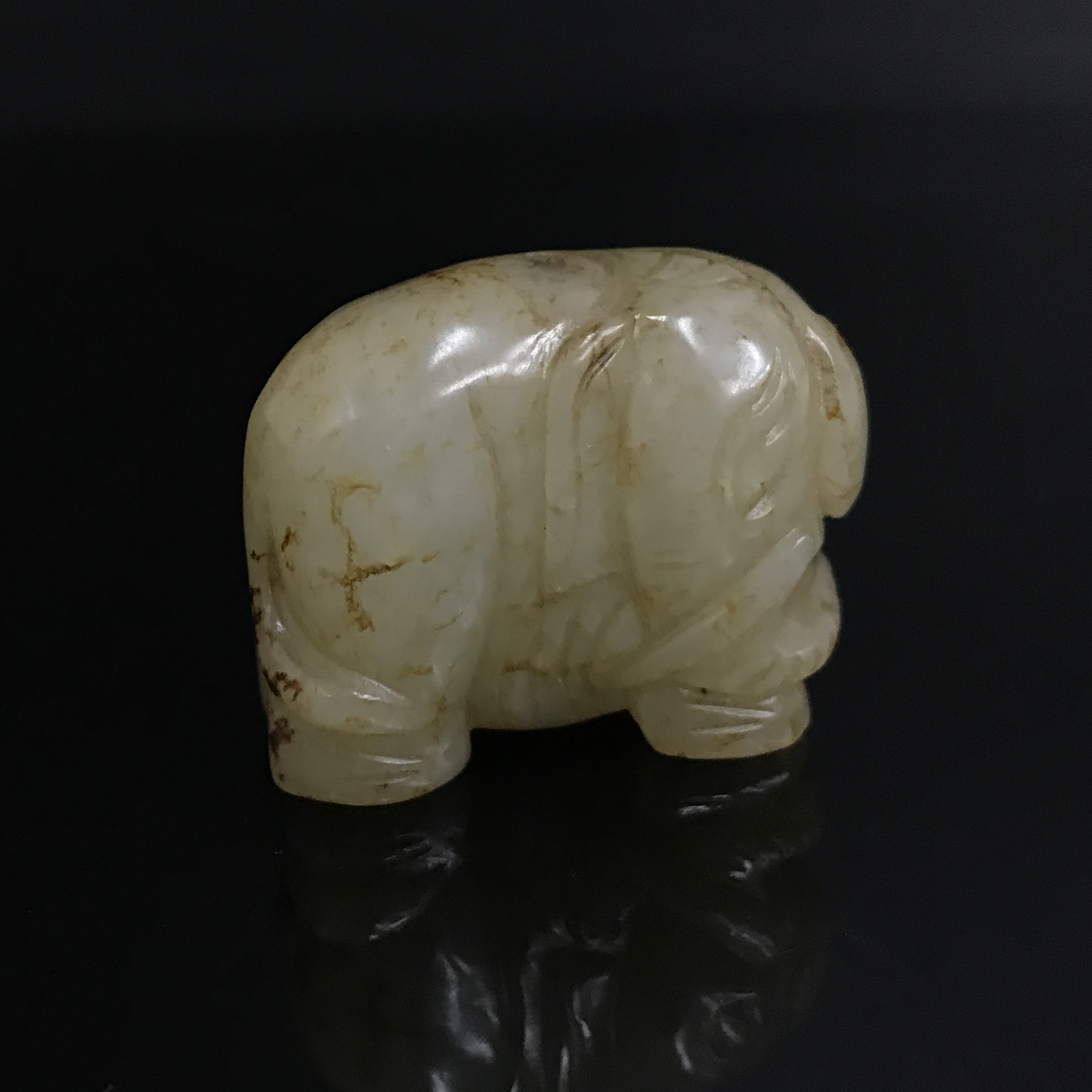 清代和田玉象/525196/收藏/传承/【友谊文物商店】