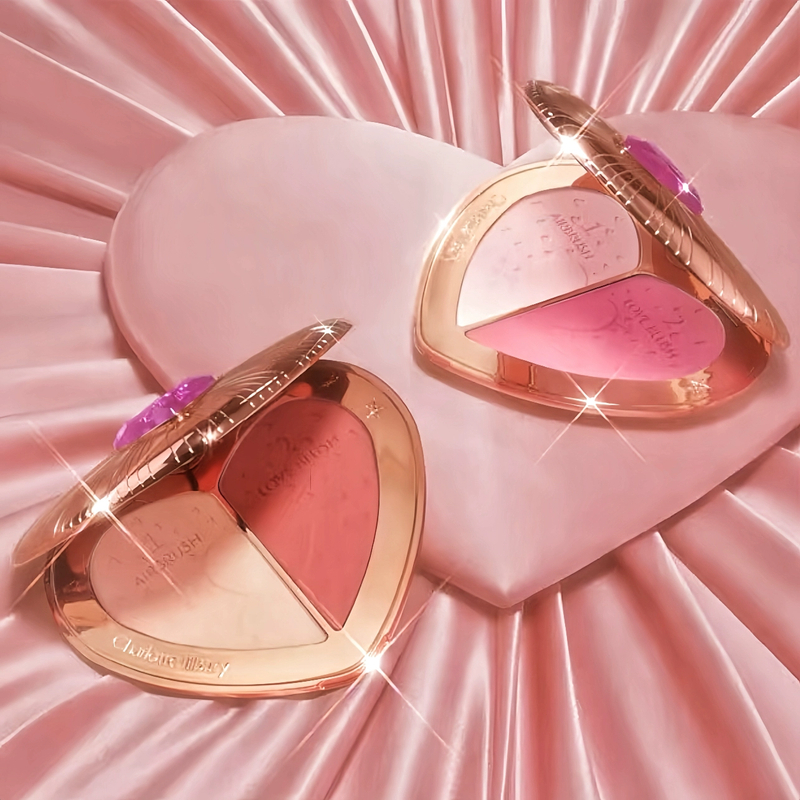 【现货现发】 CT宝石粉钻双色爱心裸粉腮红盘新色蔷薇粉/豆沙红新手