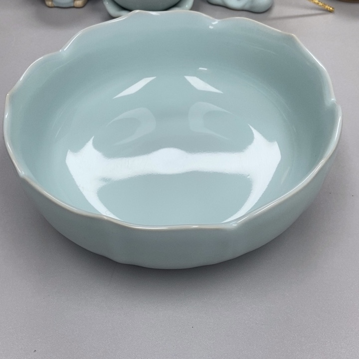 瓷大**场天青色张君老师瑕茶洗