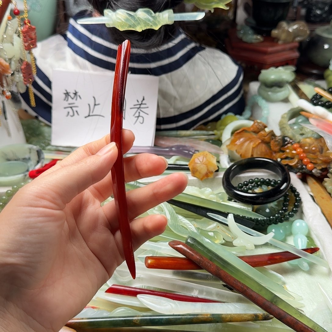 蛇纹石玉合金发饰