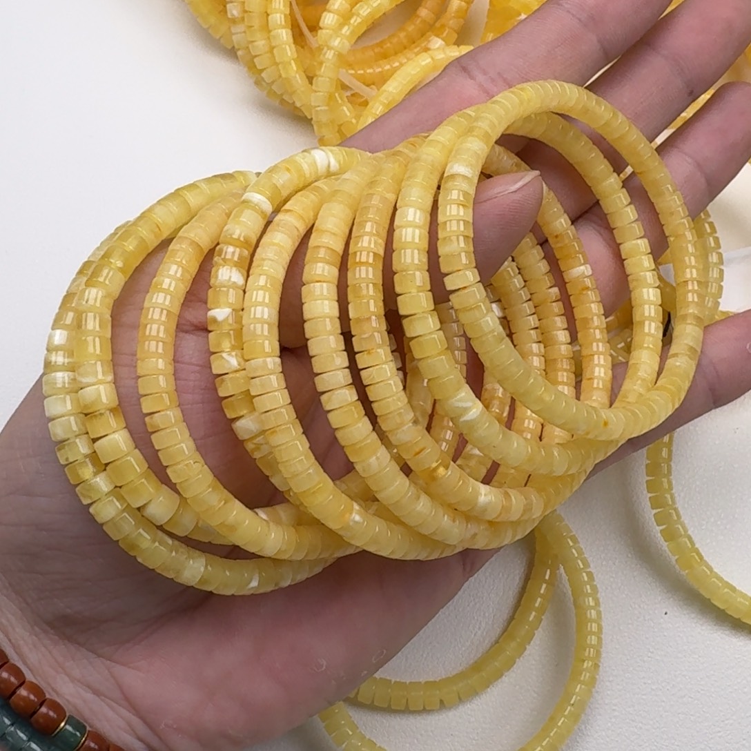 手链琥珀未镶嵌5.5 mm精工药片多样性发其一